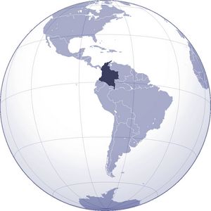 Localiser Colombie sur carte du monde