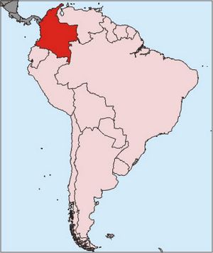 Situer Colombie sur carte du monde