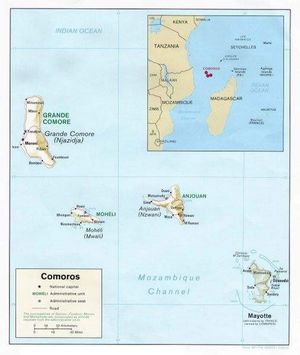 Carte grande villes Comores