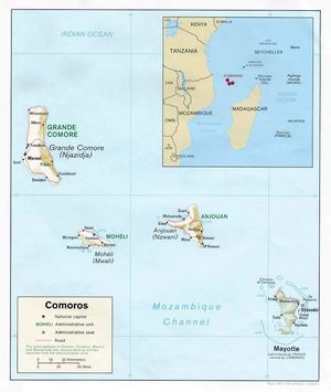 Carte relief Comores