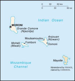 Carte des villes Comores