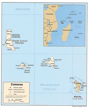 Grande carte Comores