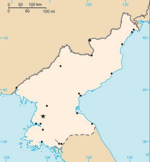 Carte Corée du Nord vierge couleur