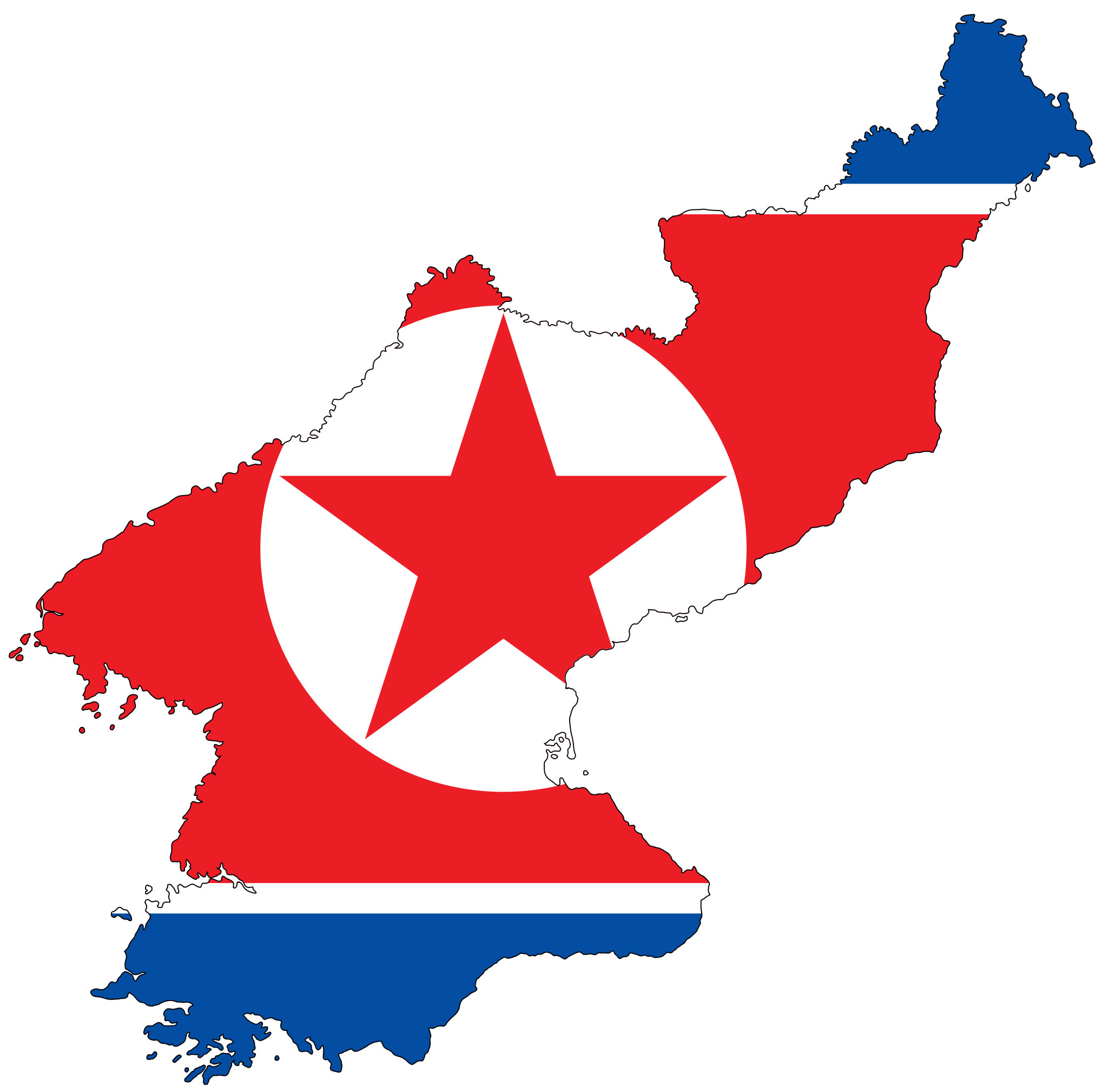 Carte drapeaux de Corée du Nord