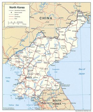 Carte grande villes Corée du Nord