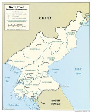 Carte régions Corée du Nord