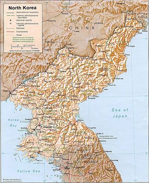 Carte relief Corée du Nord