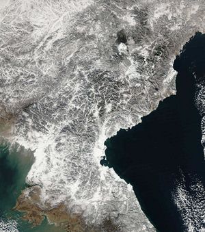 Carte satellite Corée du Nord