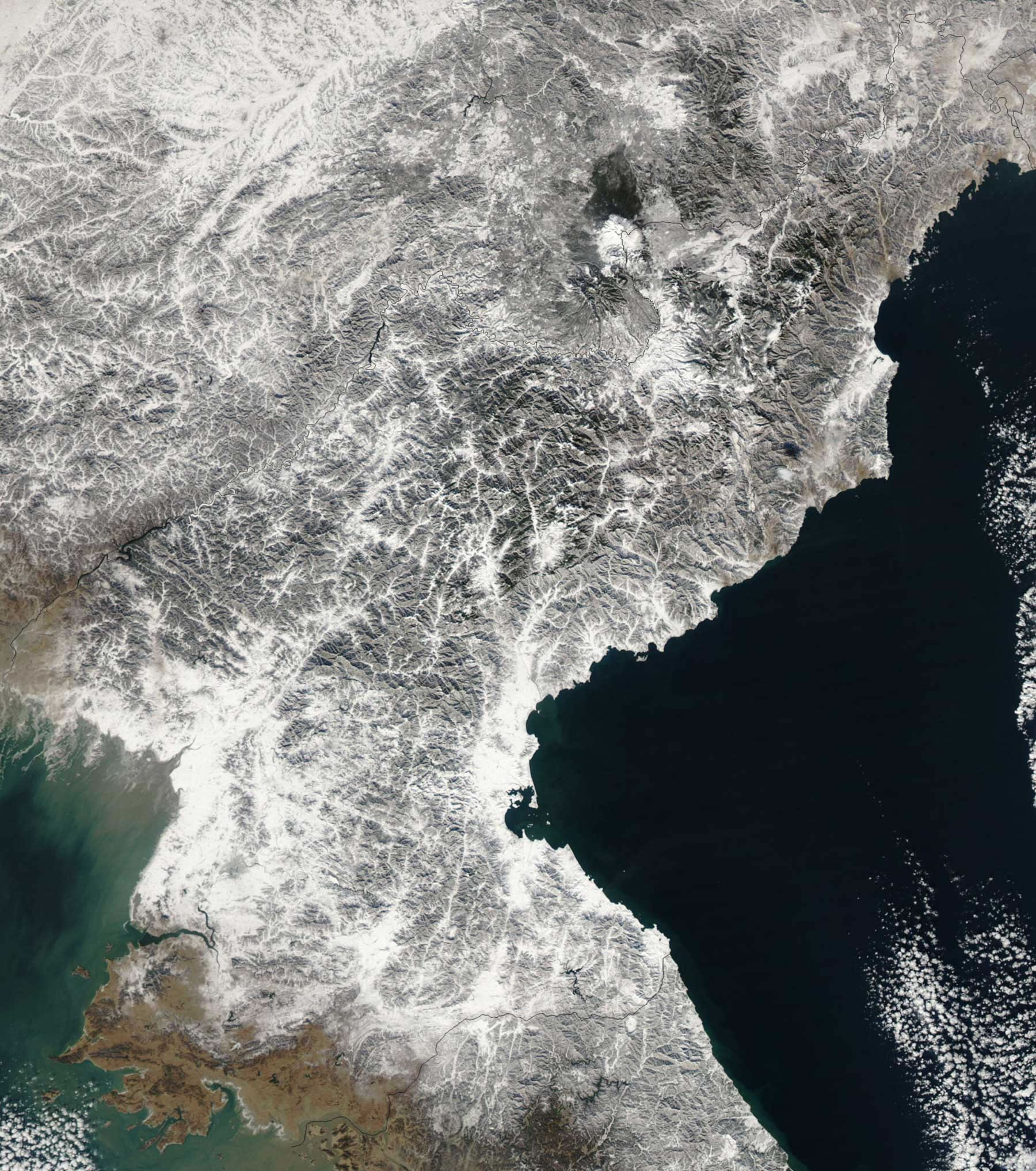Carte satellite de Corée du Nord