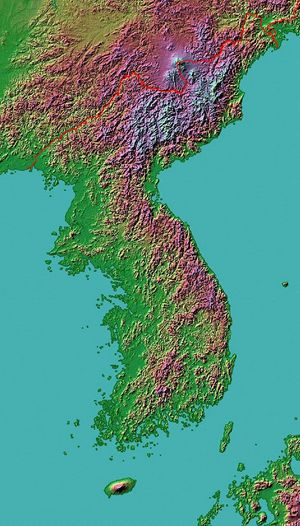 Carte topographique Corée du Nord