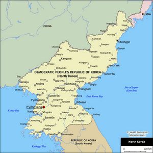 Carte des villes Corée du Nord
