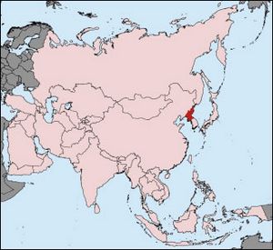 Localiser Corée du Nord sur carte du monde