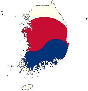 Carte drapeaux Corée du Sud