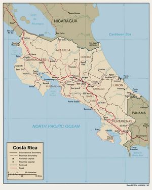 Grande carte Costa Rica