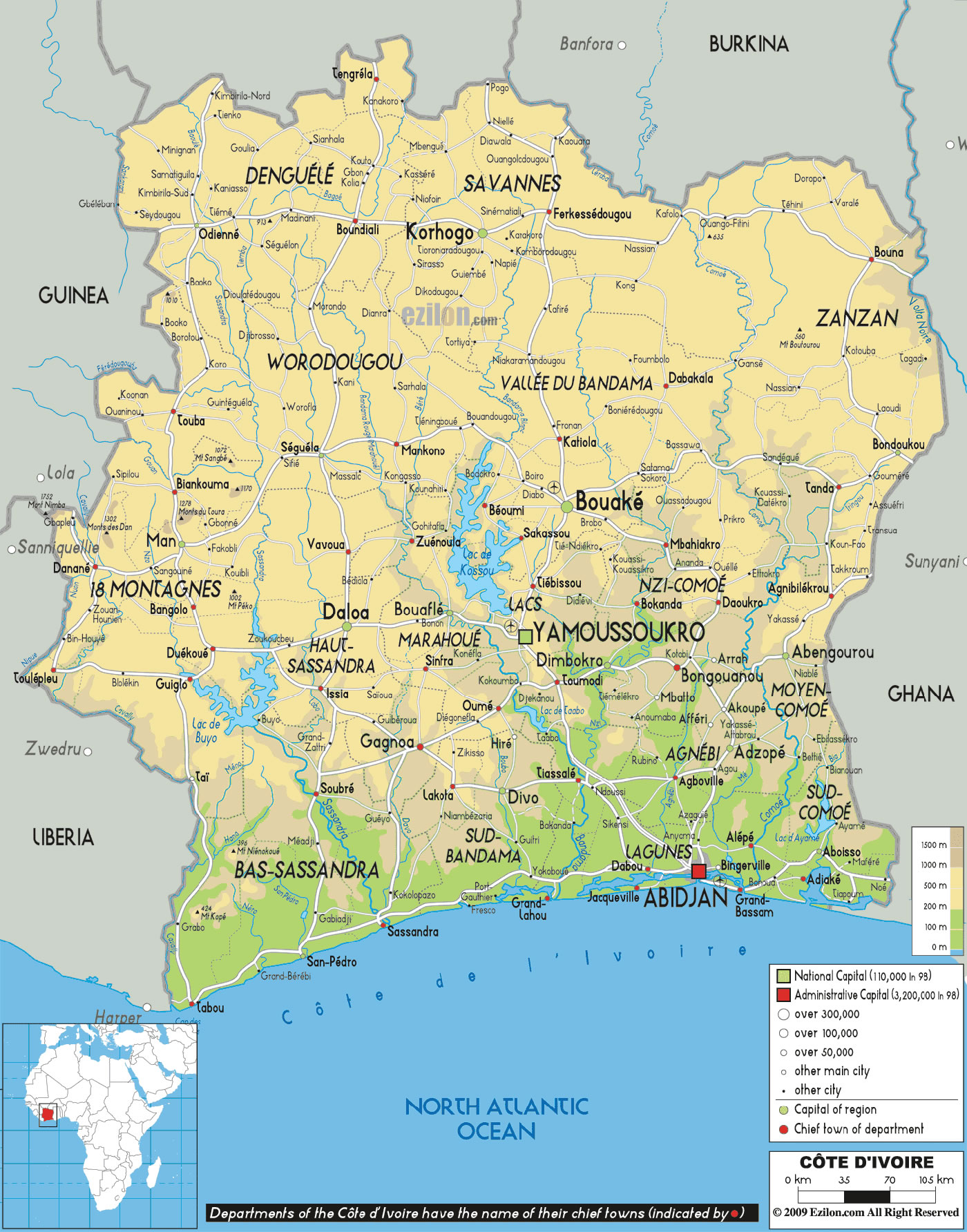 C te D ivoire Carte Routi re C te D ivoire Carte Routi re