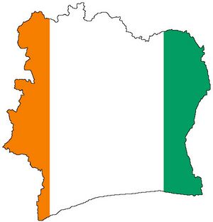 Carte drapeaux Côte d'Ivoire