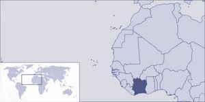 Localiser Côte d'Ivoire sur carte du monde