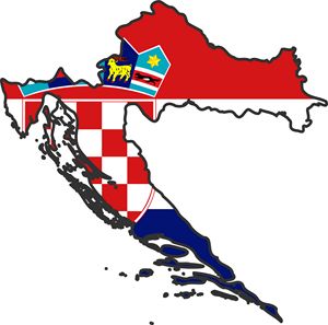 Carte drapeaux Croatie