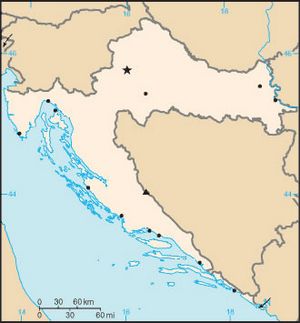 Carte grande villes Croatie