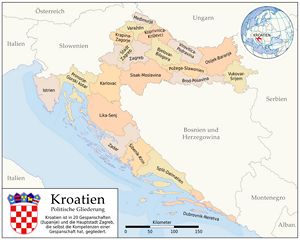 Carte politique Croatie