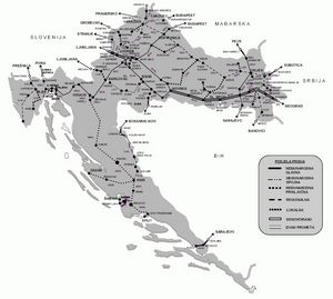 Carte routière Croatie
