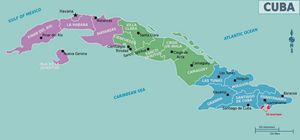 Carte régions Cuba