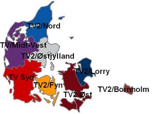 Carte Danemark vierge régions