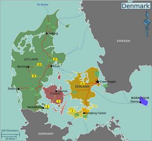 Carte régions Danemark