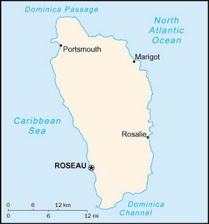Carte des villes Dominique