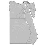 Carte Égypte vierge départements