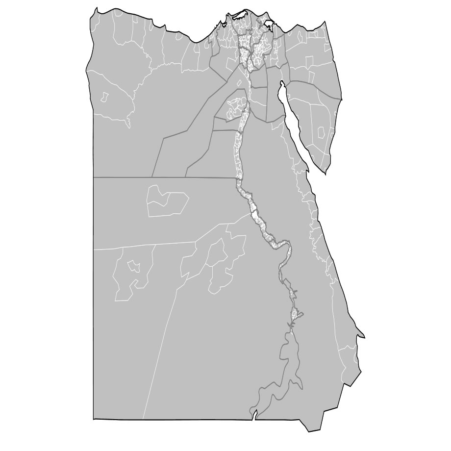 Carte vierge des départements de l'Égypte