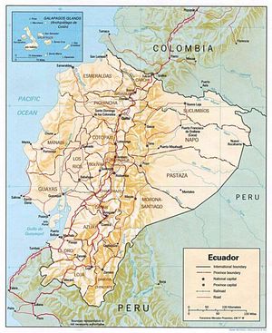 Carte frontières Équateur