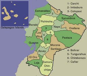 Carte régions Équateur couleur