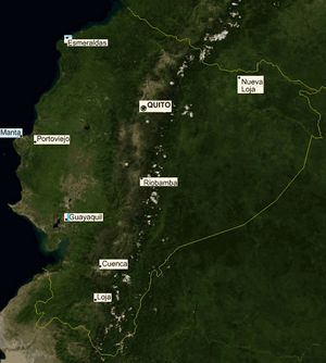 Carte satellite Équateur