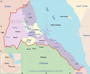 Carte régions Érythrée