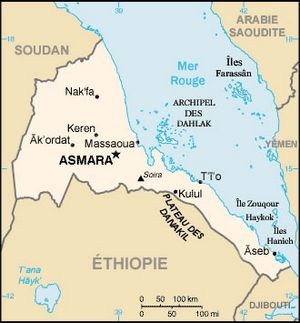 Carte des villes Érythrée