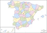 Carte Espagne vierge couleur