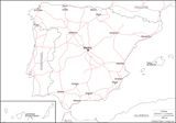 Carte Espagne vierge noms villes