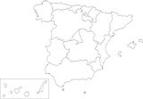 Carte Espagne vierge régions