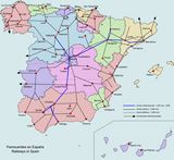 Carte ferroviaire Espagne