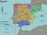 Carte régions Espagne couleur