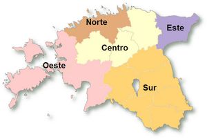 Carte régions Estonie