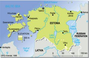 Carte rivières Estonie