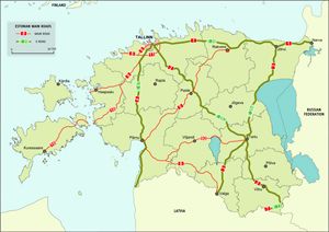 Carte routière Estonie