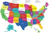 Carte États-Unis vierge régions