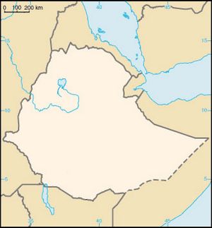 Carte Éthiopie vierge couleur