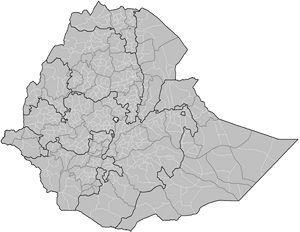 Carte Éthiopie vierge départements