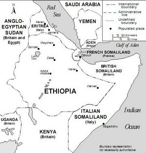 Carte frontières Éthiopie