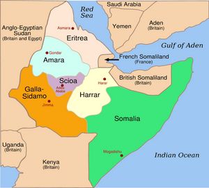 Carte régions Éthiopie couleur