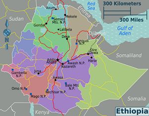 Carte régions Éthiopie